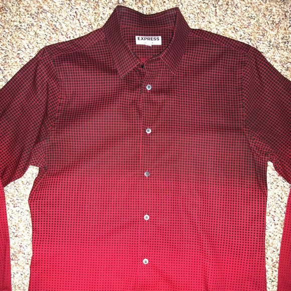 Men's EXPRESS Checkered Hombre Button-Up Shirt - Picture 5 of 6